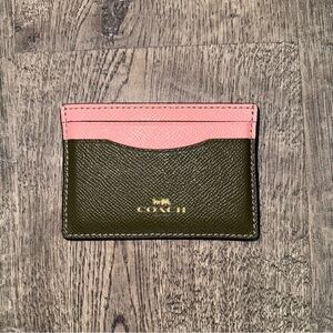 Coach Two-Tone Pink and Olive Card Holder